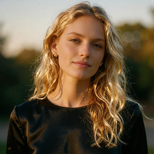 Close portrait of a woman with loose blonde waves, illustrative Indianapolis member avatar
